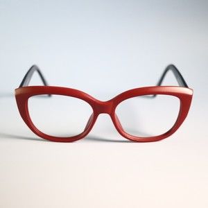Joan Collins 9955 eyeglasses sunglasses cat eye frames red black N8